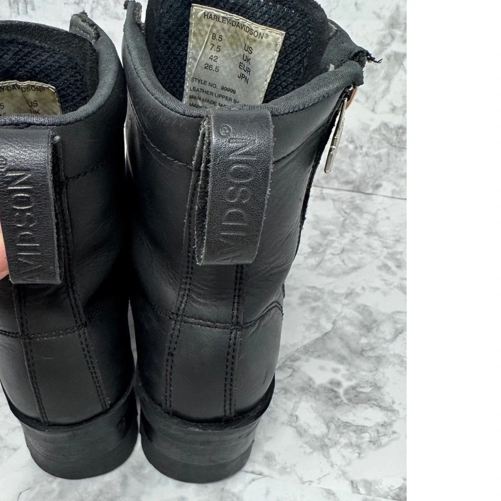 Harley Davidson Y2K ☠️Leather‎ Boots Mens 8.5 Womens 10 Biker Grunge Punk Moto